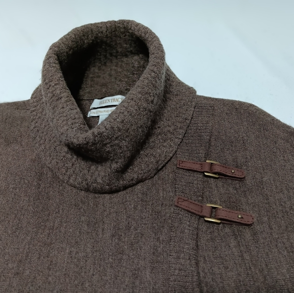 Ellen Tracy 💯 Extra Fine Merino Wool Cowlneck Wrap Sweater. Size M - Picture 7 of 9